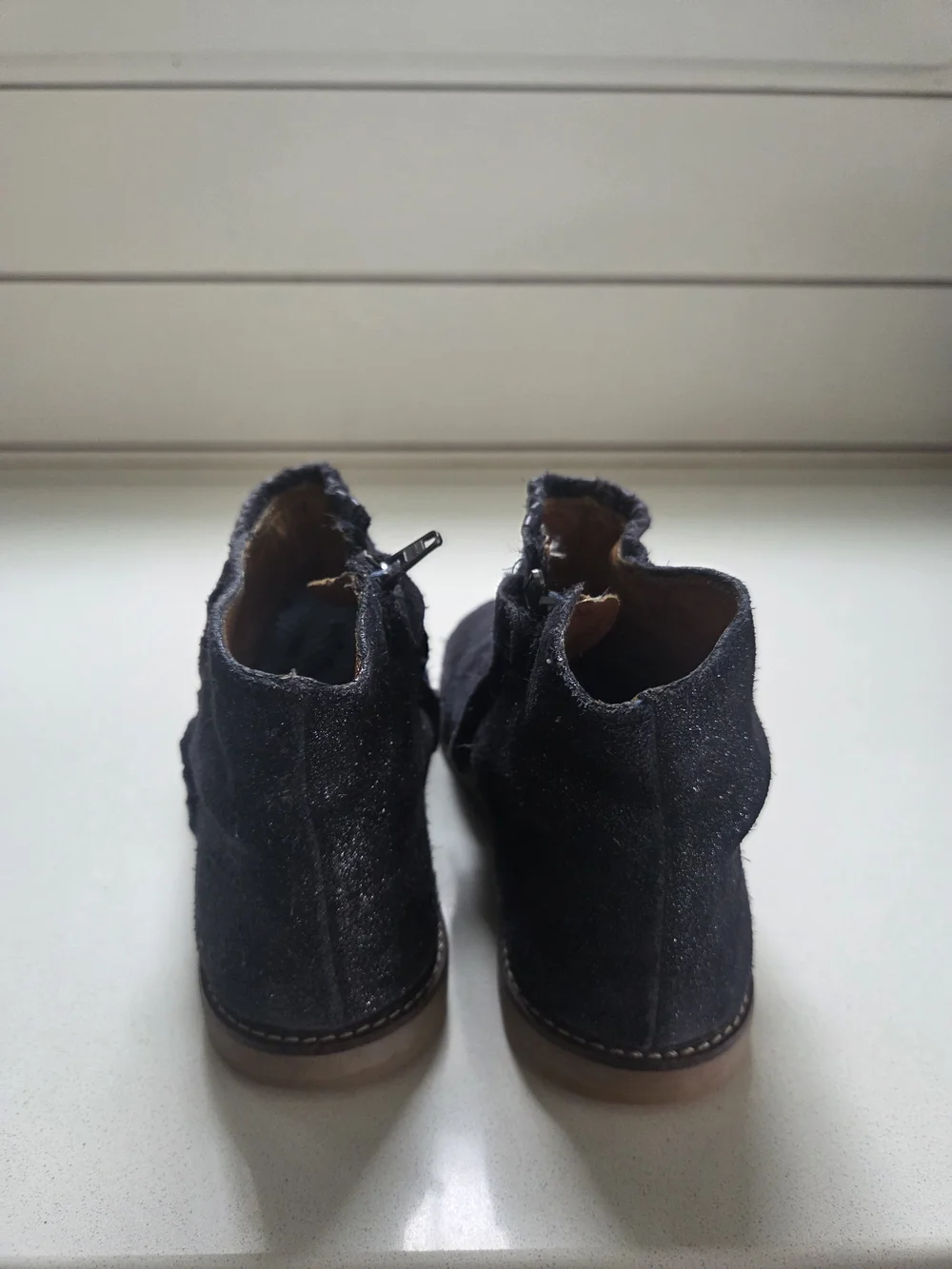 Pom D'Api Black Sparkle Ankle Boots for Kids